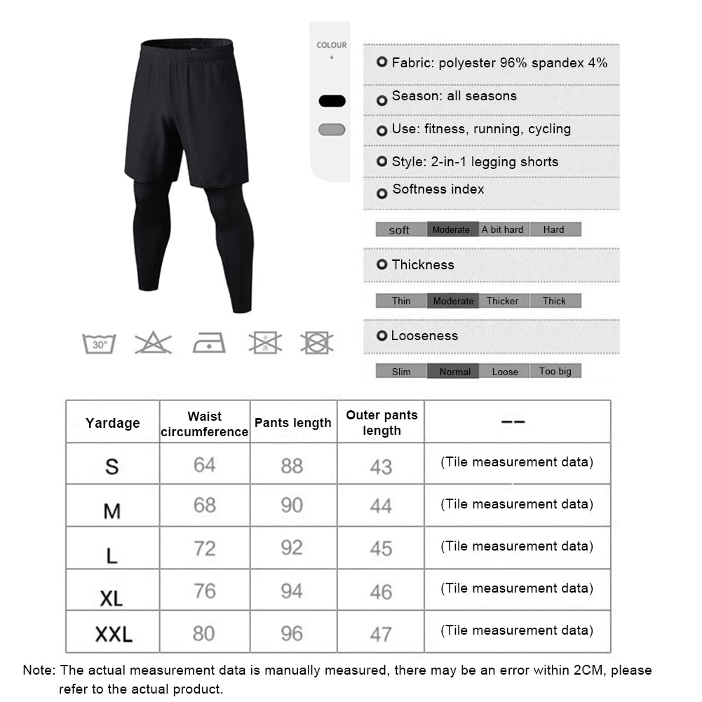 2 In 1 Compression Tights Pants Shorts Men's Running Training Workout Gym  Leggings - Expore China Wholesale Short Fitness Men and Short Gym Shorts  Men, Gym Short Men, Men's Shorts Tights