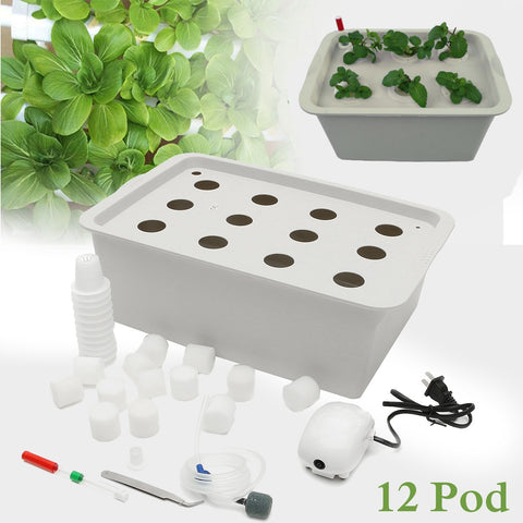 2/9/12 Holes Garden Plant Site Hydroponic Garden Pots Planters System Indoor Cabinet Box Grow Kit Bubble Nursery Pots