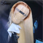 Ombre Blonde Human Hair Wigs For Women Straight 4T613 Brazilian Remy Hair 613 Lace Front Wig Transparent Lace Wigs Pre Plucked