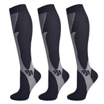 Brothock 3 Pairs Compression Socks for Women & Men 20-30 mmHg Comfortable Athletic Nylon Medical Nursing Stockings Sport Running