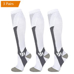 Brothock 3 Pairs Compression Socks for Women & Men 20-30 mmHg Comfortable Athletic Nylon Medical Nursing Stockings Sport Running