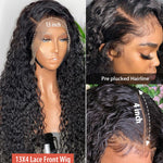 30 32 Inch Curly Human Hair Deep Wave Frontal Wigs For Black Women