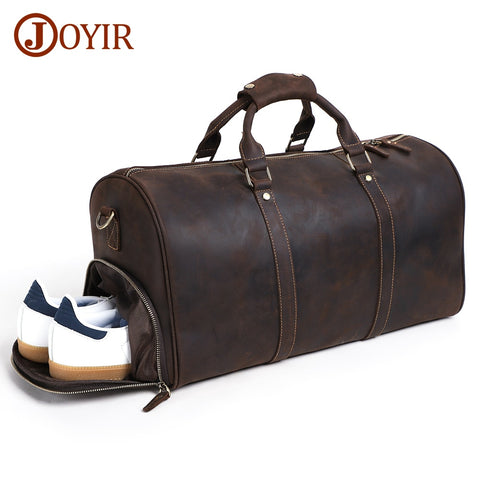 JOYIR Genuine Leather Large Duffel Bag Business Men's Travel Bag