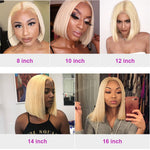 613 Short Bob Wig Blonde Wig Human Hair Brazilian Pre Plucked Wig Human Hair Wigs For Women 13x6x1 Transparent Lace Wigs