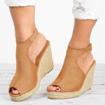 Sandals Women's Fashion Solid Wedges Casual Buckle