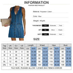 Women Denim Shirt Dresses Half Sleeve Distressed Jean Dress B