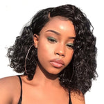 SVT Brazilian Water Wave Short Bob 13X4 Lace Front Closure Wig Human Hair Wigs Wavy Curly Bob Frontal Wigs For Women Preplucked