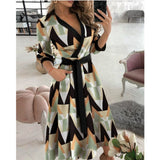 Casual Women Fashion Print Party Dress