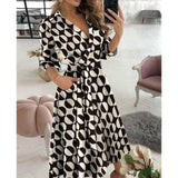 Casual Women Fashion Print Party Dress