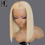 613 Short Bob Wig Blonde Wig Human Hair Brazilian Pre Plucked Wig Human Hair Wigs For Women 13x6x1 Transparent Lace Wigs