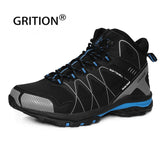 GRITION Mens Waterproof Hiking Boots Alpine Lace Up Mountain Climbing Work Shoes Non Slip Outdoor