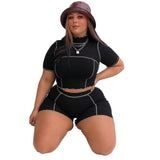 Plus Size Women Clothing 2 Piece Sets Short