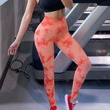 Tie Dye Fitness Leggings Seamless Sexy Bubble Butt Leggings