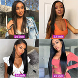 30 32 inch Brazilian Bone Straight Frontal Human Hair Wigs Pre Plucked Baby Hair Lace Wig 4X4 Lace Closure Wig For Black Women