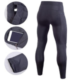 Large Size Fitness Pants Men's Quick Drying Black Sports Tights Training Running Pants