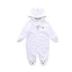 Unisex Baby Jumpsuit For Boys And Girls Coral Fleece Long-Sleeved Hooded Winter Jumpsuit Soft Cute Cartoon Newborn Tights