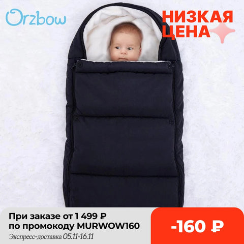 Orzbow Newborn Envelope For Winter Baby Stroller Sleeping Bags Infant Stroller Footmuff Bunting Bags For Children Kids Cocoon