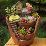Sky Garden Pot Micro Landscape Flower Pot Planter Bonsai Succulents Plants Garden Pots for Office Home Decoration Craft Ornament
